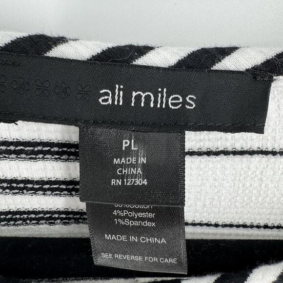 Ali Miles top PL black white stripe tunic artsy work office career business - Picture 3 of 6